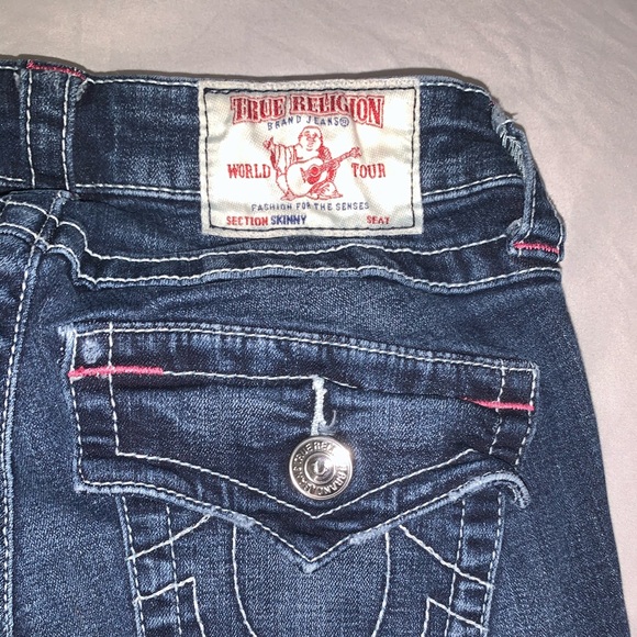 TRUE RELIGION BLUE RIPPED JEANS - Picture 4 of 4